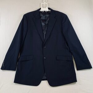 Exclusive Statement Italy Blazer Mens 44L Navy Blue‎ Two Button Coat